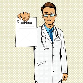depositphotos 91737918-stock-illustration-doctor-holding-medical-prescription-pop